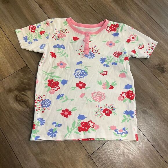 Beaufort Bonnet Company White Floral Pattern Shirt Girl 14 Bin‎ A-120 - Picture 1 of 4